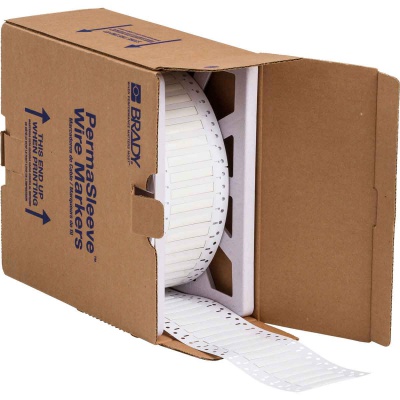 Brady LSZH-187-2-WT / 141222, etichette, THT Low Smoke Halogen Free Permasleeve Wire Marking Sleeves, 50.80 mm x 8.50 mm