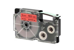 Casio XR-9RD1, 9mm x 8m, testo nera/sfondo rosso, nastro originale