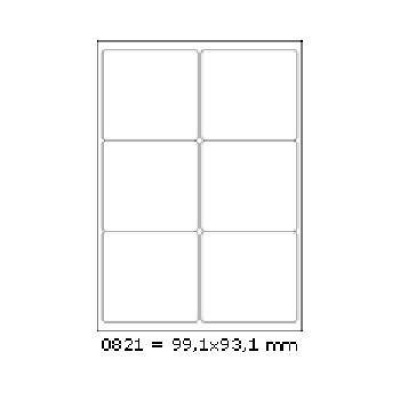 Etichette autoadesive 99,1 x 93,1 mm, 6 etichette, A4, 100 fogli