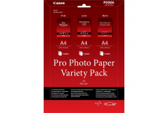 Canon Photo Paper Pro Variety Pack PVP-201, carta fotografica, bianco, A4, 15 pz 6211B021, getto d'inchiostro,5x opaco PM-101, 5x lucido PT-101, 5