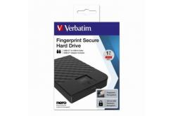 Verbatim externí pevný disk, Fingerprint Secure HDD, 2.5", USB 3.0 (3.2 Gen 1), 1TB, 53650, nero, šifrovaný s čtečkou ostampaů prst