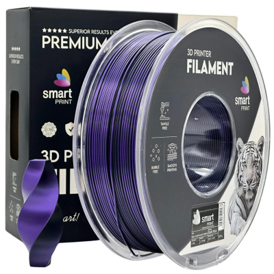 Smart Print FG-S102-E1, 3D filamento, PLA Silk, 1,75mm, 1000g, Dual Color, Multicolore (Black, Purple)