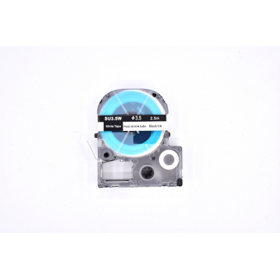 Epson LK-4WBA3 / SU35W, 3 mm x 2,5 m, stampa nera / sfondo bianco, nastro termorestringente compatibile