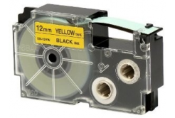 Casio XR-12YW1, 12mm x 8m, testo nera/sfondo giallo, nastro originale
