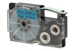 Casio XR-9BU1, 9mm x 8m, černý tisk/modrý podklad, originální páska