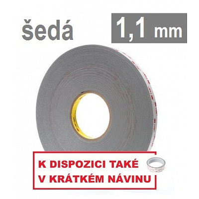 3M VHB™ 4941-P, sp. 1,1 mm; nastro biadesivo acrilico grigio chiaro ad adesione molto forte 9 mm x 33 m