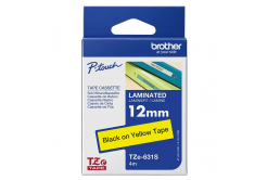 Brother TZe-631S, 12mm x 4 m, testo nera / sfondo giallo, nastro originale