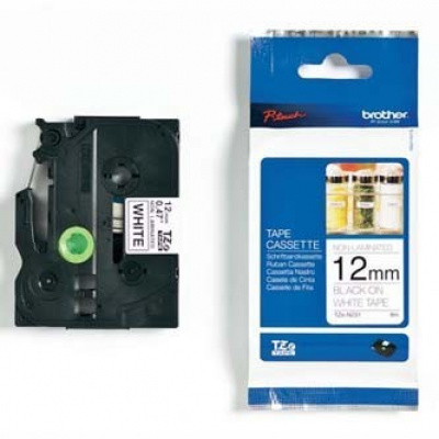 Brother TZ-N231 / TZe-N231, 12mm x 8m, testo nera/sfondo bianco, nastro originale