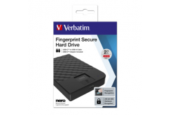 Verbatim externí pevný disk, Fingerprint Secure HDD, 2.5", USB 3.0 (3.2 Gen1), 2TB, 53651, nero, 256-bit AES