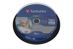 VERBATIM BD-R SL Datalife HTL (10-pack)Blu-Ray/Spindle/6x/25GB Wide Printable