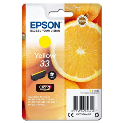 Epson T33 C13T33444012 giallo (yellow) cartuccia originale