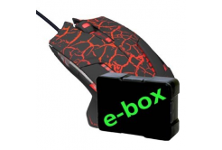 E-blue Mouse Mazer Pro EMS600BKCA-IU, 2500DPI, ottica, 6sp\., wired USB, nero-rosso, gaming, e-box