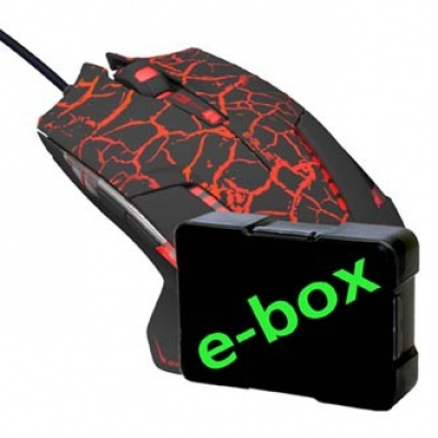 E-blue Mouse Mazer Pro EMS600BKCA-IU, 2500DPI, ottica, 6sp\., wired USB, nero-rosso, gaming, e-box