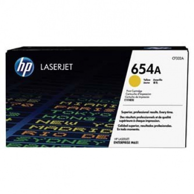 HP 654A CF332A giallo (yellow) toner originale