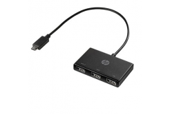 Hub multiporta HP USB-C a 3 porte, Z6A00AA, nero, lunghezza del cavo 30 cm, 2x USB Type-A, 1x USB 2.0 Type-A