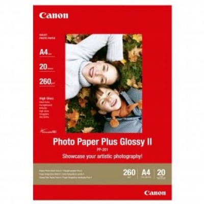 Canon 2311B019 Photo Paper Plus Glossy, carta fotografica, lucido, bianco, A4, 260,275 g/m2, 20 pz PP-201 A4, in