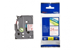Brother TZ-252 / TZe-252, 24mm x 8m, testo rossa/sfondo bianco, nastro originale