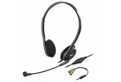 Genius HS-200C sluchátka s mikrofonem+redukce na single Jack, drátová, černá, USB