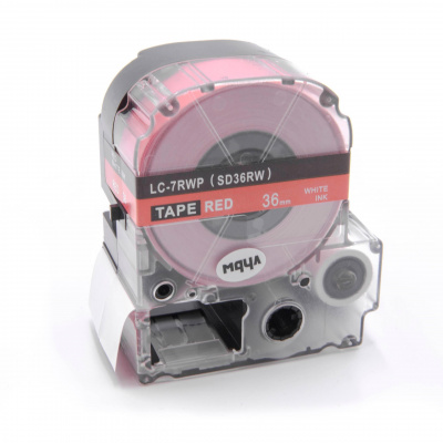 Epson LK-7RWP, SD36RW, 36mm x 9m, testo bianco / sfondo rosso, nastro compatibile