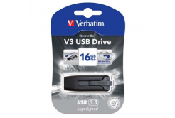 Verbatim USB flash disk, USB 3.0, 16GB, V3, Store N Go, nero, 49172, USB A, s výsuvným konektorem