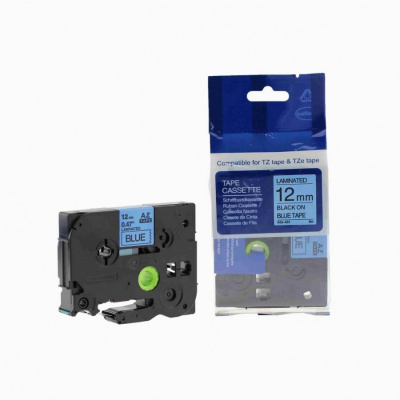 Nastro compatibile con Brother TZ-531 / TZe-531, 12mm x 8m, testo nera / sfondo blu