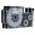Nastro compatibile con Casio XR-6WE, 6mm x 8m testo nera / sfondo bianco