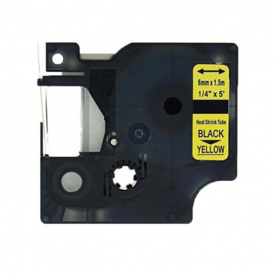 Nastro compatibile con Dymo 18052, S0718270, 6mm x 1, 5m testo nera / sfondo giallo