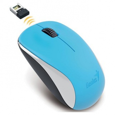 Genius Mouse NX-7000 31030109109, 1200DPI, 2.4 [GHz], ottica, 3sp\., senza fili, blu, Blue-Eye sensore