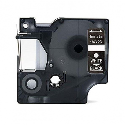 Dymo 43621, 6mm x 7m, testo bianco / sfondo nera, nastro compatibile