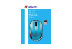 Verbatim Mouse Go Nano 49044, 1600DPI, 2.4 [GHz], ottica, 3sp\., senza fili, blu, 2 pz AA