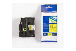Brother TZ-661 / TZe-661, 36mm x 8m, testo nera / sfondo giallo, nastro originale