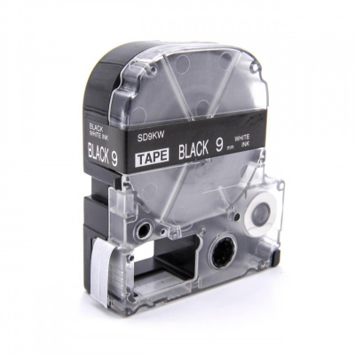 Epson LC-SD9KW, 9mm x 8m, testo bianco / sfondo nera, nastro compatibile