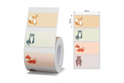 Niimbot A2A28431502, 40x20mm, 320pz, Animali, colorato etichette autoadesive