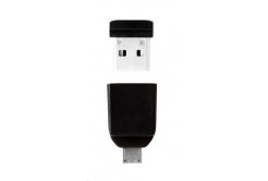 VERBATIM Flash Disk 16GB Store 'n' Stay NANO + micro USB OTG adattatore, USB 2.0, nero