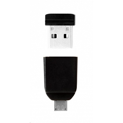 VERBATIM Flash Disk 16GB Store 'n' Stay NANO + micro USB OTG adattatore, USB 2.0, nero