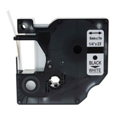 Nastro compatibile con Dymo 43613, S0720780, 6mm x 7m, testo nera / sfondo bianco