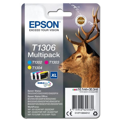 Epson T1306 C13T13064012 colore (CMY) multipack di cartucce originali