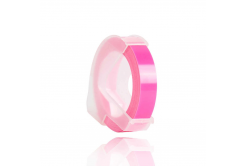 Dymo Omega, 9mm x 3m, testo bianco / fluorescente sfondo rosa, nastro compatibile