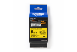 Brother TZ-S621 / TZe-S621 Pro Tape, 9mm x 8m, testo nera/nastro giallo, nastro originale