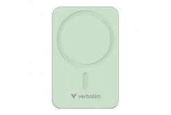 Verbatim 32224 power bank con ricarica wireless, 5V, 20000mAh, verde