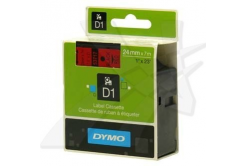Dymo D1 53717, S0720970, 24mm x 7m testo nera / sfondo rosso, nastro originale