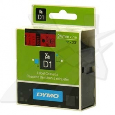 Dymo D1 53717, S0720970, 24mm x 7m testo nera / sfondo rosso, nastro originale