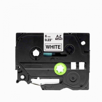Nastro compatibile con Brother TZ-N211 / TZe-N211, 6mm x 8m, testo nera / sfondo bianco, non laminato