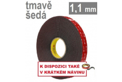 3M VHB™ 4611, tl. 1,1 mm; tmavošedá oboustranně lepicí páska 12 mm x 3 m