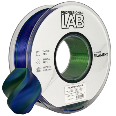 Professional Lab FG-P104-E1, 3D filamento, PLA Silk, 1,75mm, 1000g,  Tri Color, Multicolore (Blue, Green, Purple)