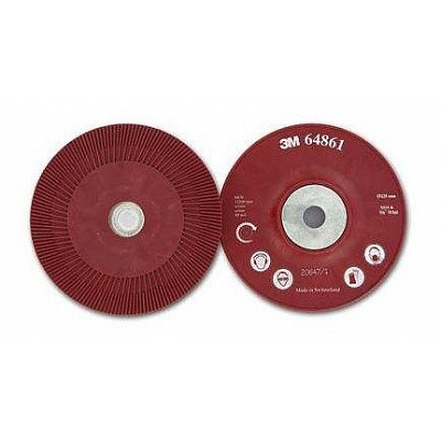 3M Platorello scanalato per dischi in fibra, rosso 125 mm M14