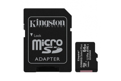 Kingston scheda di memoria Canvas Select Plus, 64GB, micro SDXC, SDCS2/64GB, UHS-I U1 (Class 10), con adattatore, A1