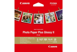 Canon Photo Paper Plus Glossy II, carta fotografica, lucido, bianco, 13x13cm, 5x5", 265 g/m2, 20 pz 2311B060, getto d'inchiostro