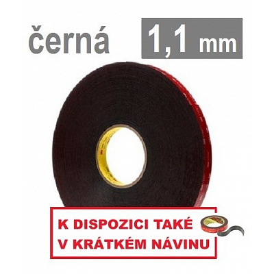 3M VHB™ 5952-F, sp. 1,1 mm; nastro biadesivo acrilico nero ad alta adesione 19 mm x 33 m