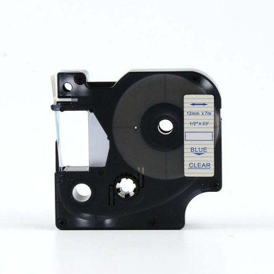 Nastro compatibile con Dymo 45011, S0720510, 12mm x 7m testo blu / sfondo trasparente